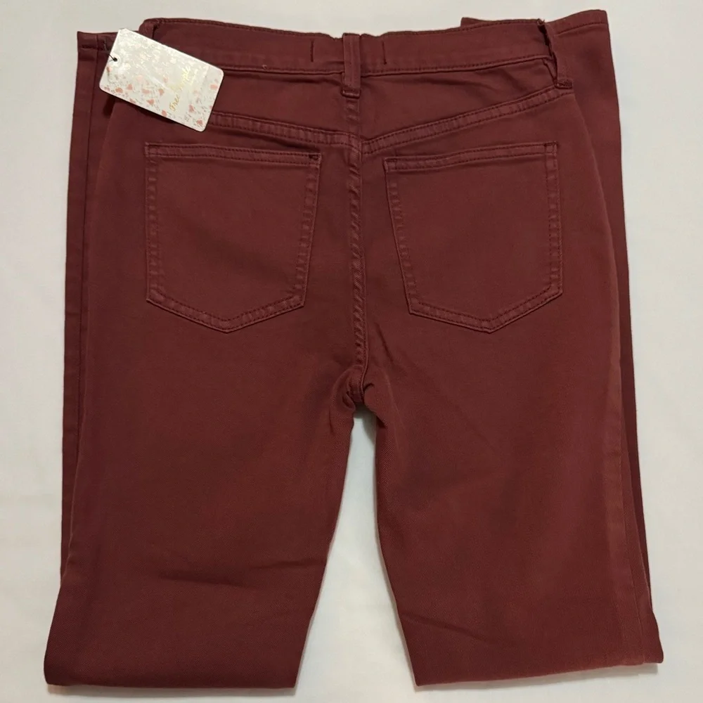 Free People Women's Skinny Jeans in Color Red Mocha Size 25 - Picture 4 of 5